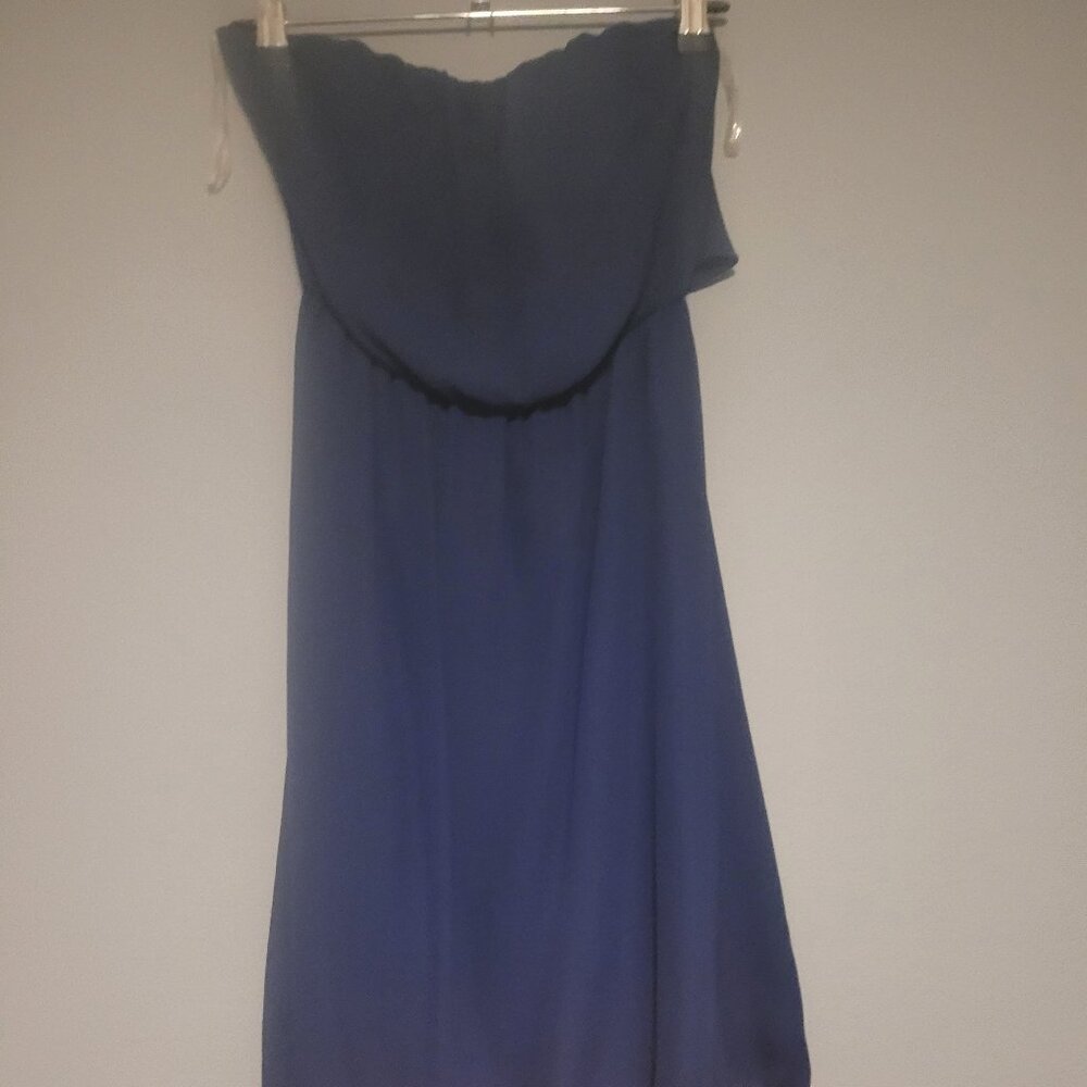 strapless dress Blue and orange